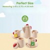 Wooden Tea Set Montessori Kitchen Toy Eco - Friendly Tea Party Set with Teapot, Cups, Saucers, Sugar Bowl - 2 of 4