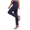 Rekucci Women's Secret Figure Pull On Knit Slim Straight Leg Pant with Wide Waist - 2 of 4