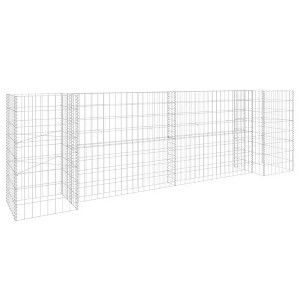 vidaXL Gabion Planter Silver Steel wire - 102.4 in x 15.7 in x 31.5 in - 1 of 4