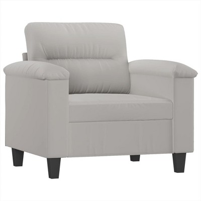 vidaXL Sofa Chair Light Gray Microfiber fabric, metal, plywood Compact