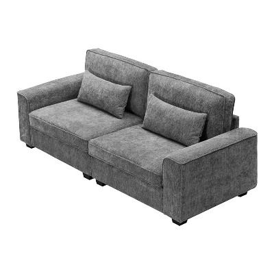 NicBex 79.5 Inch Modern 2-Seater Sofa with 2 Throw Pillows for Living Room,Apartment,Bedroom