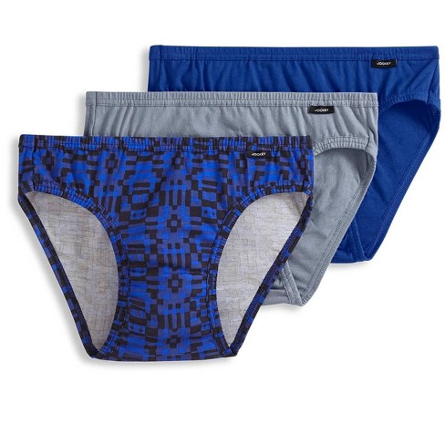 Jockey Men's Elance Bikini - 3 Pack L Outrageous Blue/nomadic