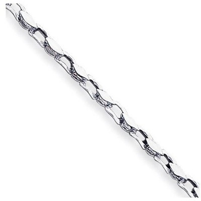 Black Bow Jewelry 14K White Gold, 4.5mm Solid Fancy Link Chain Bracelet