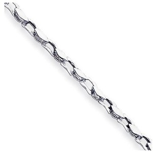 Black Bow Jewelry 14K White Gold, 4.5mm Solid Fancy Link Chain Bracelet - 1 of 3