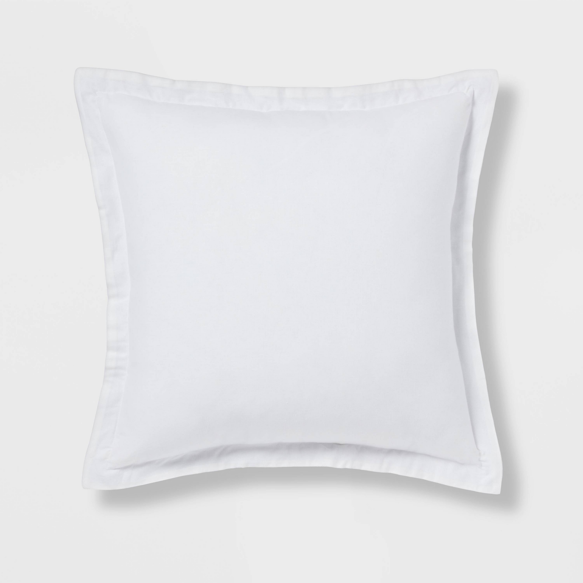 Euro Cotton Linen Blend Chambray Decorative Throw Pillow White - Threshold™