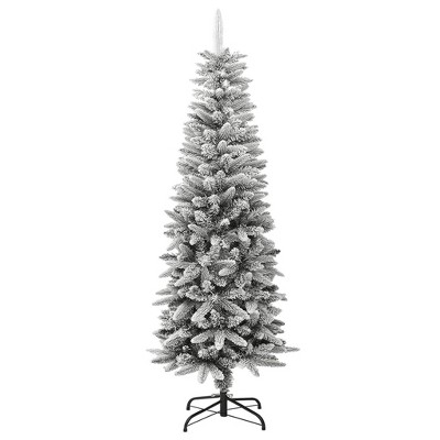 vidaXL Christmas Tree White and Green PVC Slim Decorative Inlays - 5 x 2 ft