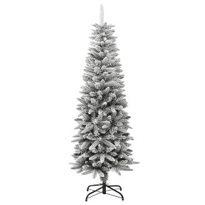 vidaXL Christmas Tree White and Green PVC Slim Decorative Inlays - 5 x 2 ft - 1 of 4