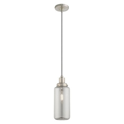Livex Lighting Art Glass 1 - Light Pendant in  Brushed Nickel