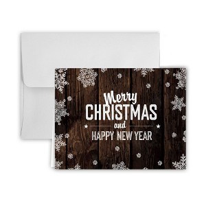 Paper Frenzy Rustic Christmas Cards and White Envelopes - 25 pack - 1 of 2