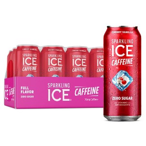 Sparkling Ice Caffeine, Cherry Vanilla - 16 Fl Oz Can (Pack of 12) - 1 of 4