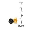 Steeltime Men's stainless steel and simulated black diamonds stud earrings. Color Options: Silver, Gold - image 2 of 2