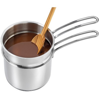 1.6 Quart Stainless Steel Double Boiler with Glass Lid