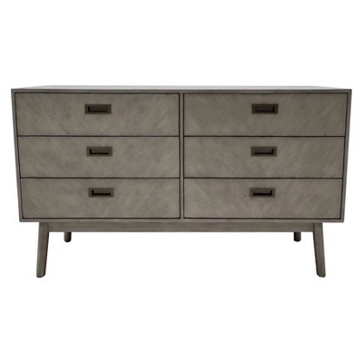 Donald 6 Drawer Dresser Light Gray - Safavieh