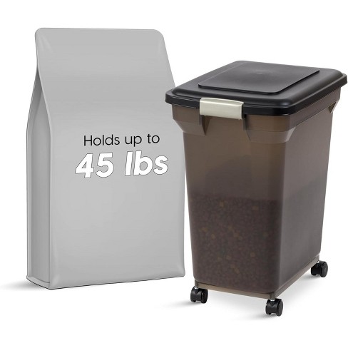 Premius Air-Tight Plastic Food Storage Container, Black-Clear, 1.3