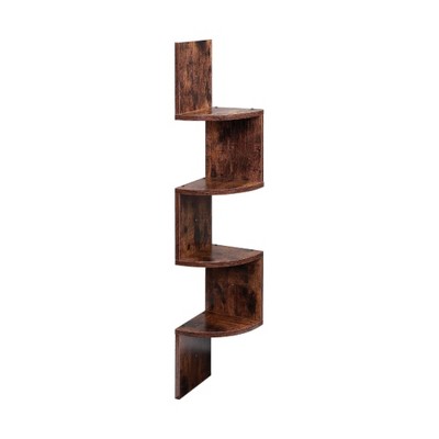 Vtec Trading Brown 4-Tier Corner Mounted Shelf Unit