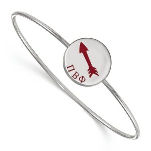 Black Bow Jewelry Sterling Silver Pi Beta Phi Greek Life Bangle Bracelet 6 Inch - 1 of 3