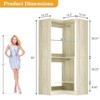 Besiost Freestanding Corner Closet System with 2 Hanging Rods and Shoes Shelf - 2 of 4