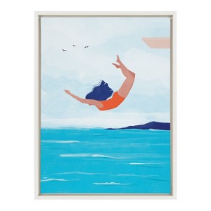 Kate and Laurel Sylvie Jump Framed Canvas by Maja Tomljanovic, 18x24, White - 1 of 4