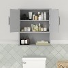 Merrick Lane Wall Mounted Bathroom Medicine Cabinet with Adjustable Cabinet Shelf, Lower Open Shelf, and Magnetic Closure Doors - 4 of 4