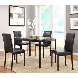 Set of 4 Arjen Dining Chairs Black - Boraam: Faux Leather, Metal Frame, Contemporary Style - 1 of 4