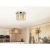 Elegant Lighting Sydney 3 light Polished nickel Flush Mount Golden Teak (Smoky) Royal Cut Crystal - 2 of 4