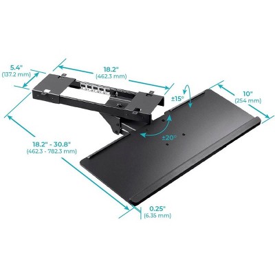 Black Adjustable Ergonomic Steel and Wood Keyboard Tray