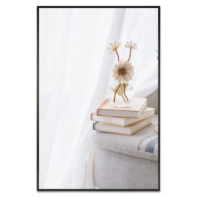 Golden State Art 36"x24" Black Aluminum Metal Rectangle Framed Mirror