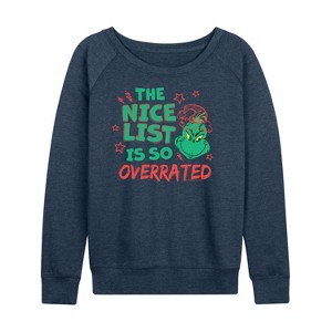 Women's - Dr. Seuss -  Lightweight French Terry Wide Neck Long Sleeve Shirt - 1 of 4