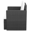 vidaXL Armchair Black Steel Medium Removable Covers Armchair Square - 3 of 4