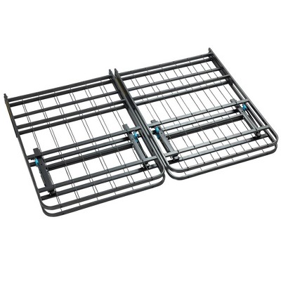 Foldable Black Metal Queen Platform Bed Frame, 14 Inches High