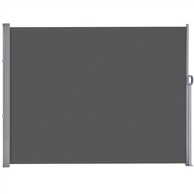 Yaheetech 71 Inches Tall Retractable Patio Side Awning Side Screen, Dark Gray