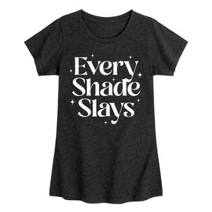 Girls' - Instant Message - Every Shade Slays Fitted Short Sleeve Graphic T-Shirt - 1 of 4