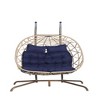 PAGED Indoor Outdoor Rattan Double Swing Chair with Cushion and Weather Resistant Frame,Egg Chair for Patio,Porch,Garden - 4 of 4