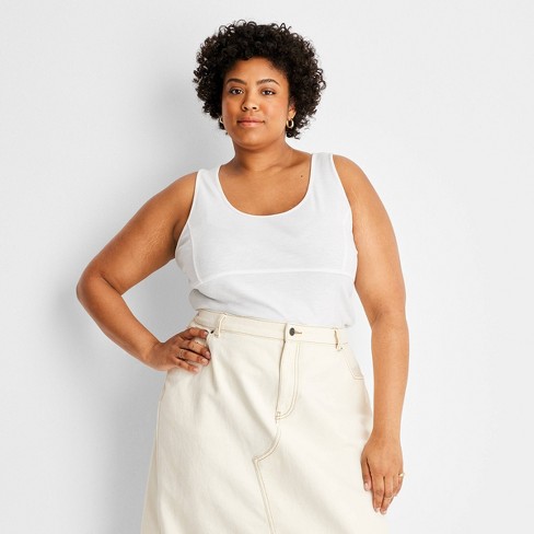 Women's Rib-knit Tank Top - Future Collective™ With Reese Blutstein White  4x : Target