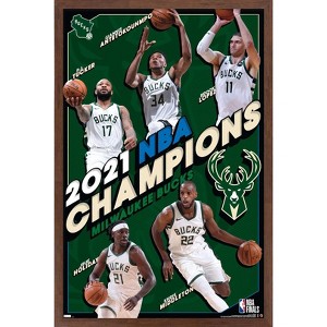 Trends International NBA Milwaukee Bucks  - 2021 NBA Finals Champions Framed Wall Poster Prints - 1 of 4