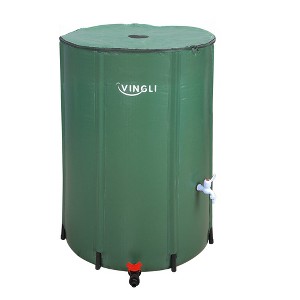 VINGLI Collapsible Rain Barrel, Portable Water Storage Tank, Rainwater Collection System Downspout, Green - 1 of 4
