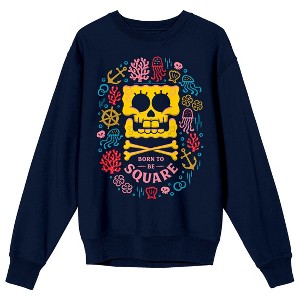 The SpongeBob Movie: Search For SquarePants (2025) SpongeBob Skeleton Women’s Black Crew Neck Sweatshirt - 1 of 2