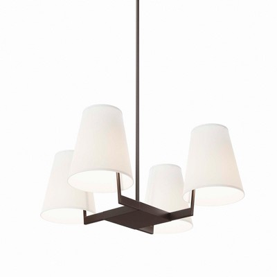 Bronze 26" LED Indoor/Outdoor Pendant Light with Fabric Shades