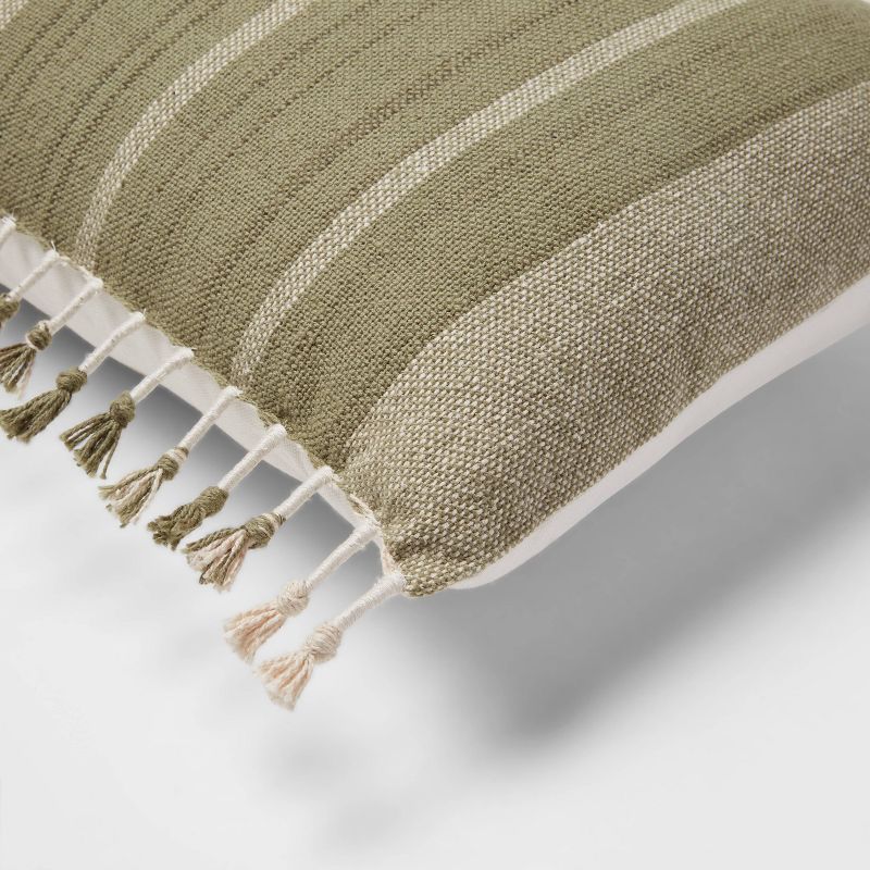 Oversized Oblong Woven Stripe Tassel Decorative Throw Pillow - Threshold™, 4 of 10