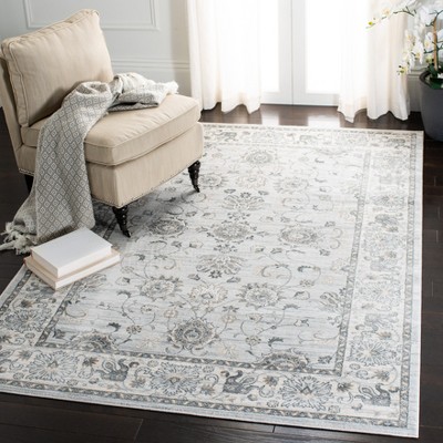 Isabella Light Grey and Cream Hand-Knotted Synthetic Area Rug