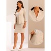 INSPIRE CHIC Women's Business Notched Collar Blazer Pencil Skirts Suit Set 2 Pcs - 2 of 4