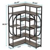 Resenkos Bookshelf, Bookcase Standing Shelf Unts,7-Shelf Corner Bookshelf, L-Shaped Bookcase Display Rack,Gray - 2 of 2