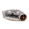 Cat Tunnel Bed with Hanging Toys and Cushioned Nest Collapsible,Indoor Cat Play Tunnel with Zipper Connection - LAOTIES - 3 of 4