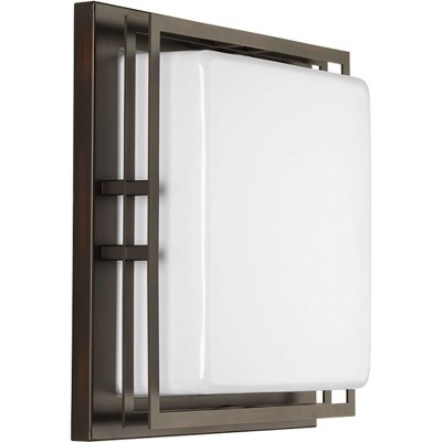 Antique Bronze Glass LED Flush Mount Light