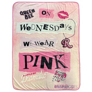 Mean Girls Blanket We Wear Pink On Wednesdays Throw 45" X 60" Pink - 1 of 4