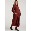 PinkBlush Rust Gauze Belted Shirt Maternity Midi Dress - 3 of 4
