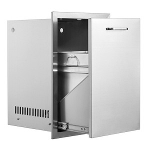 BuoQua Stainless Steel Storage Drawer Outdoor Kitchen Propane Tank Drawer Built-in Trash Drawer 16 x 22 x 16 Inch Propane Tank Trash Drawer, Silver - 1 of 4