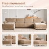 142"W U-Shaped Modular Sectional Sofa with USB Ports, Chenille Upholstered 6-Seat Couch with Petal Armrests & Ottomans - ModernLuxe - 3 of 4