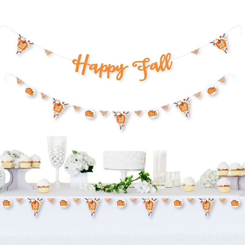 Big Dot of Happiness Fall Pumpkin - Halloween or Thanksgiving Party Letter Banner Decoration - 36 Banner Cutouts and Happy Fall Banner Letters, 2 of 8