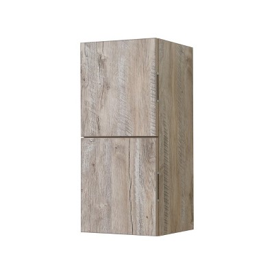 KubeBath Bliss 12Inch Wide by 24Inch High Linen Side Cabinet With Two Doors in Nature Wood Finish